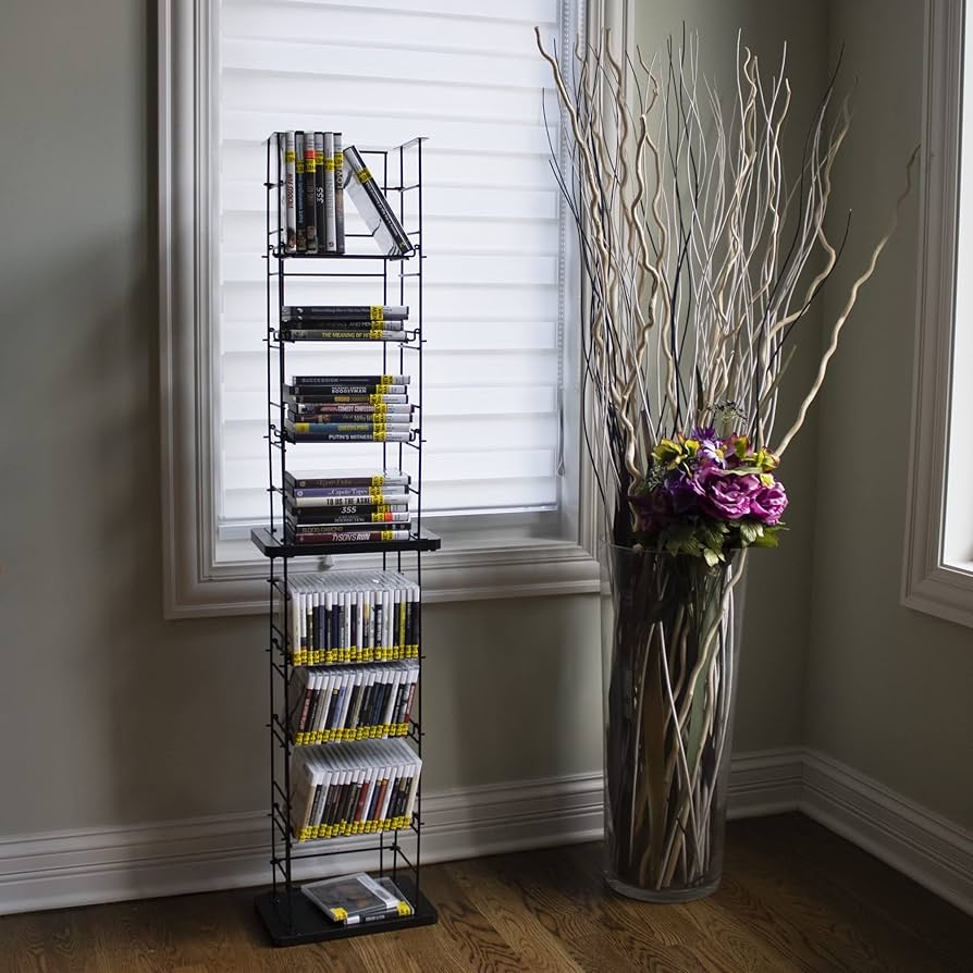 CDVDタワー Amazon.com: FixtureDisplays CD Tower Media Rack DVD